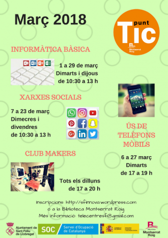 Poster of the trainig program of Sant Feliu Innova
