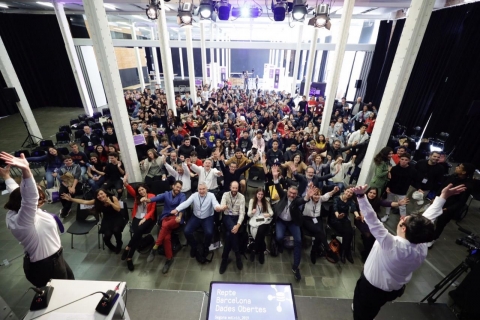 Fotografia de la cloenda de la Segona edició del Repte Barcelona Dades Obertes el passat 8 de maig de 2019 a la Fabra i Coats