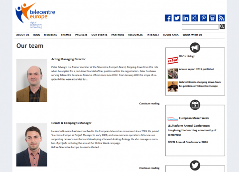 Web de Telecentre Europe