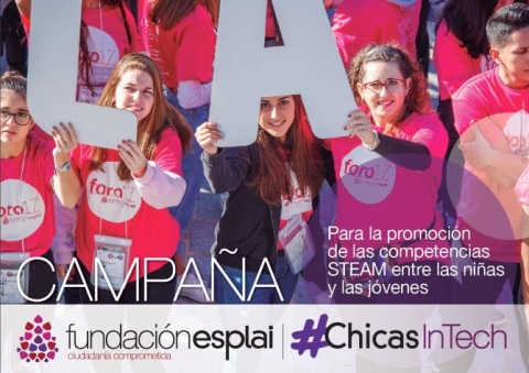 Cartell de la segona edició de la campanya de sensibilització #ChicasInTech