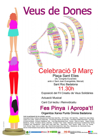 Cartell Dia Internacional de les Dones 2020 a l'Òmnia Casal Cívic Sant Roc