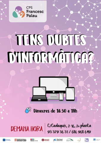 Cartell del servei d'assessorament i suport digital personalitzat del Punt Òmnia CPS Francesc Palau 