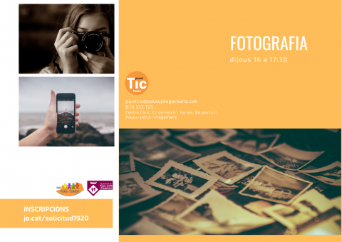Cartell del curs de fotografia del Punt TIC Palau