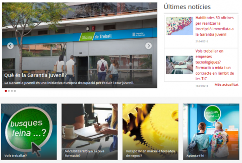 Captura pantalla Web de Garantia Juvenil