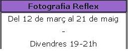 Calendari del curs Fotografia Reflex