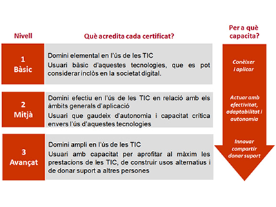 Esquema dels tres nivells d'ACTIC