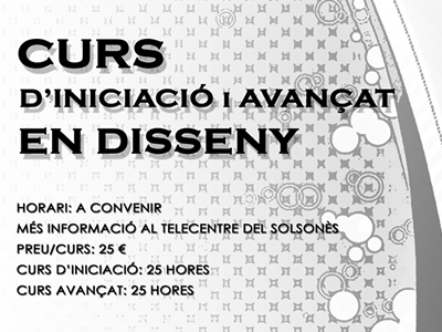 Part del cartell dels cursos de disseny gràfic al Punt TIC del Solsonès