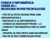 Llistat dels cursos que oferirà el Punt TIC de Gelida