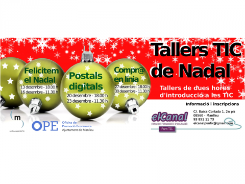 Cartell de tallers TIC de Nadal d'elCanal