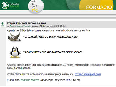 Moodle de la Fundació Televall