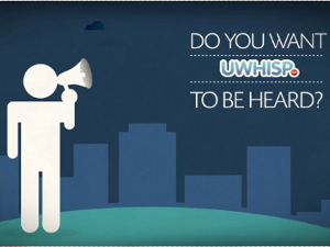 Fotograma del vídeo que presenta l'aplicació uWhisp