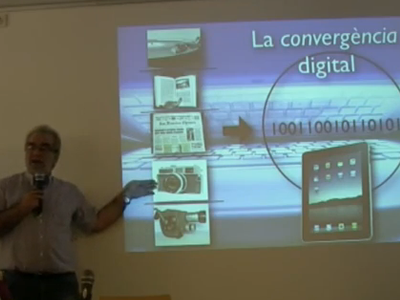 Jordi Adell durant la seva participació a la jornada dels 20 anys del Teb