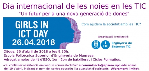 Girls in ICT Day a l'EPSEM: "Un futur per a una nova generació de dones"