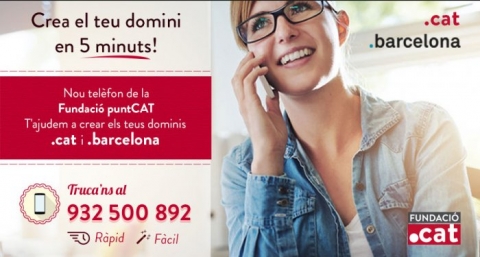Cartell registre domini .cat .barcelona per tèlefon