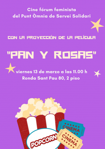 Cartell del cine fòrum feminista del Punt Òmnia de Servei Solidari 
