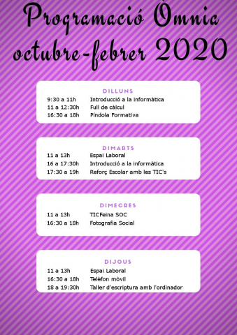 Cartell de la programació de tardor a l'Òmnia CPS Francesc Palau