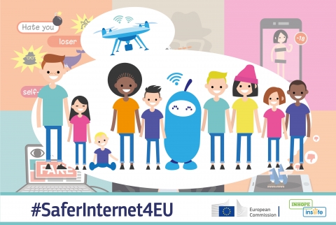 Il·lustració per difondre el premi #SaferInternet4EU