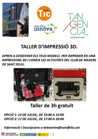 Taller d'impressió 3D, a Sant Feliu de Llobregat