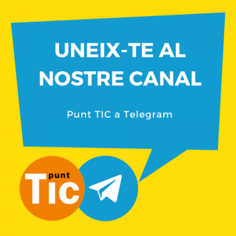 Difusió del canal de Telegram de la Xarxa Punt TIC