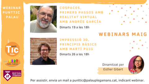 Webinars de maig al Punt TIC Palau